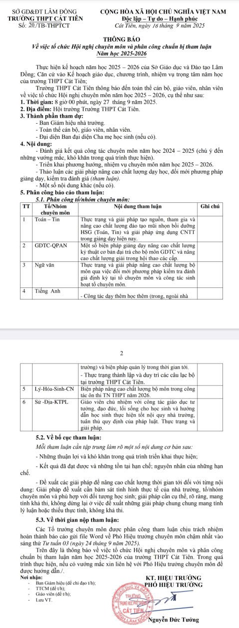 thông báo HN chuyên môn